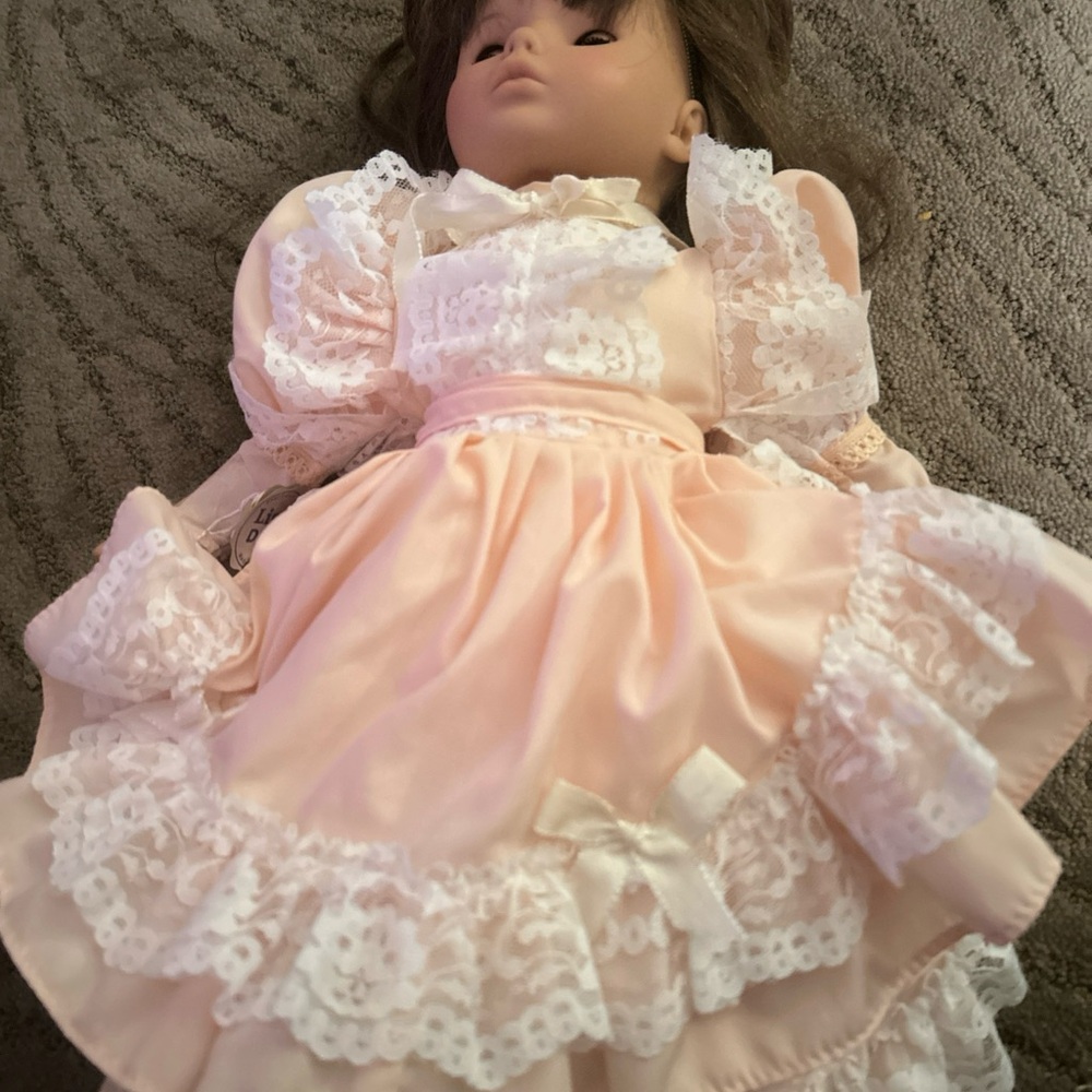 Elegant Lace Doll in Pink Dress